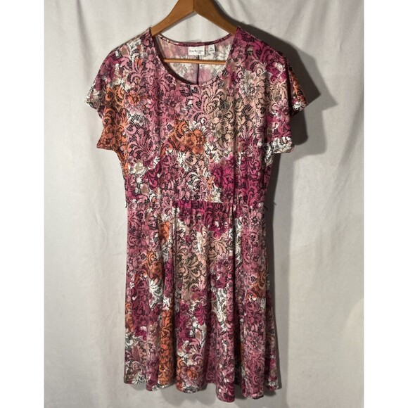 Kim Rogers Dresses & Skirts - KIM ROGERS dress PL multicolor floral scoop neck dolman sleeves a-line